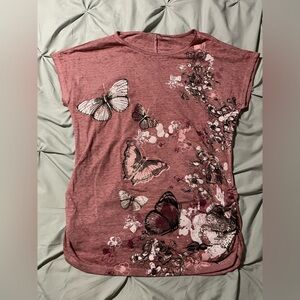 Cute Pink Butterfly Top